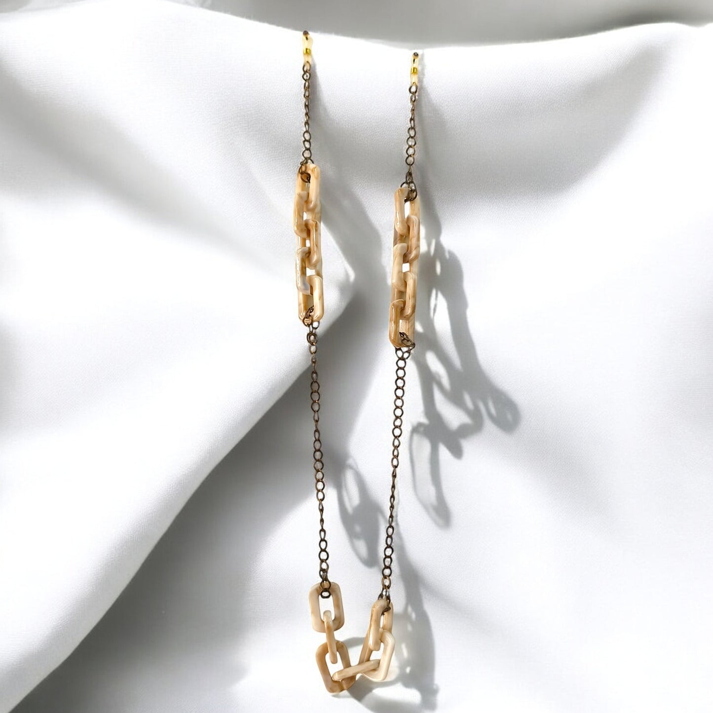 Αλυσίδα γυαλιών in corde με αλυσίδα και μπεζ κρικους