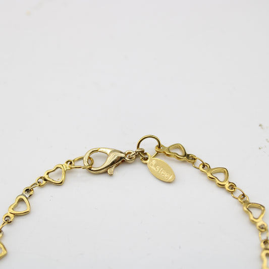 Βραχιόλι αλυσιδα απο καρδιες