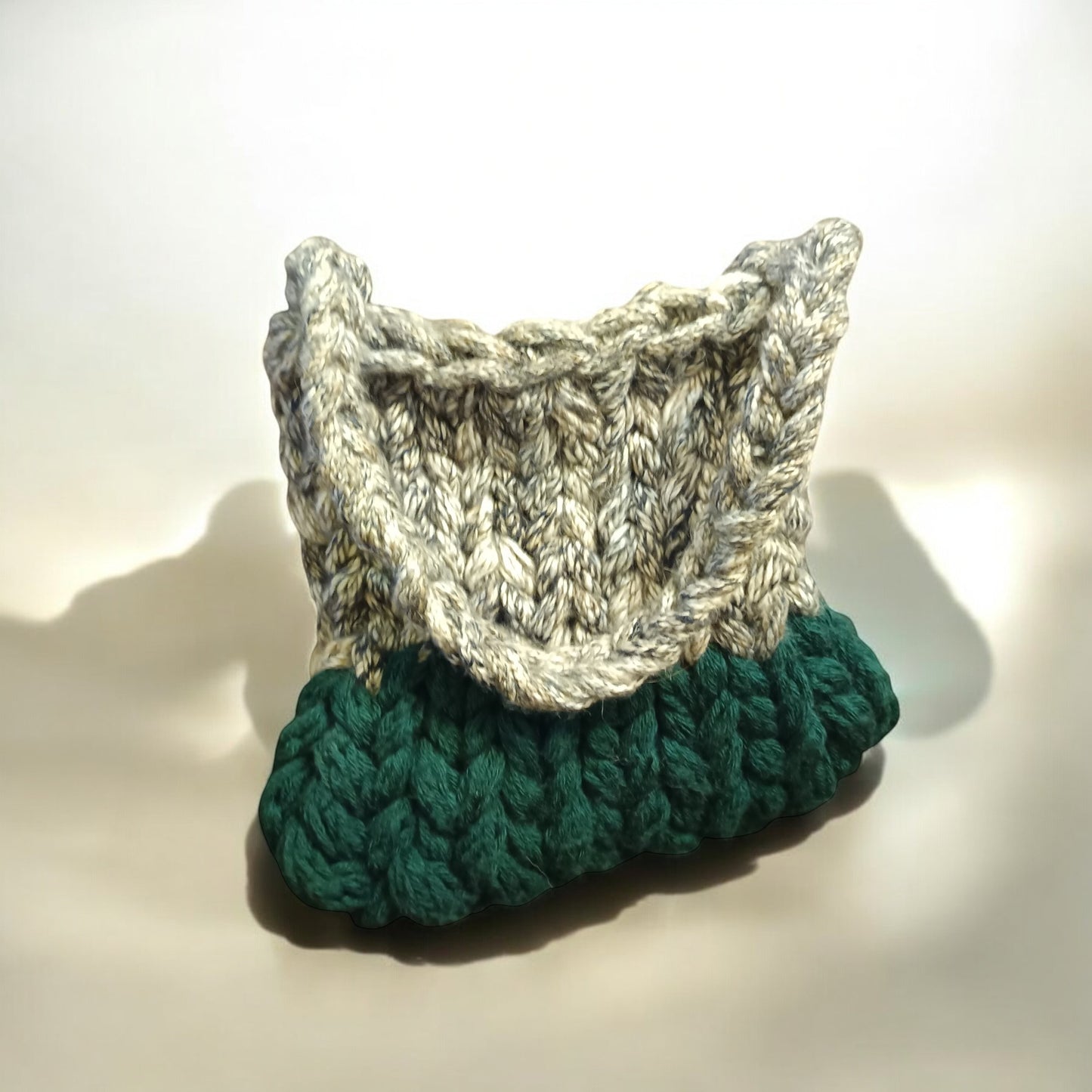 Χειροποίητη Τσάντα Πλεκτή σε Δύο Χρώματα