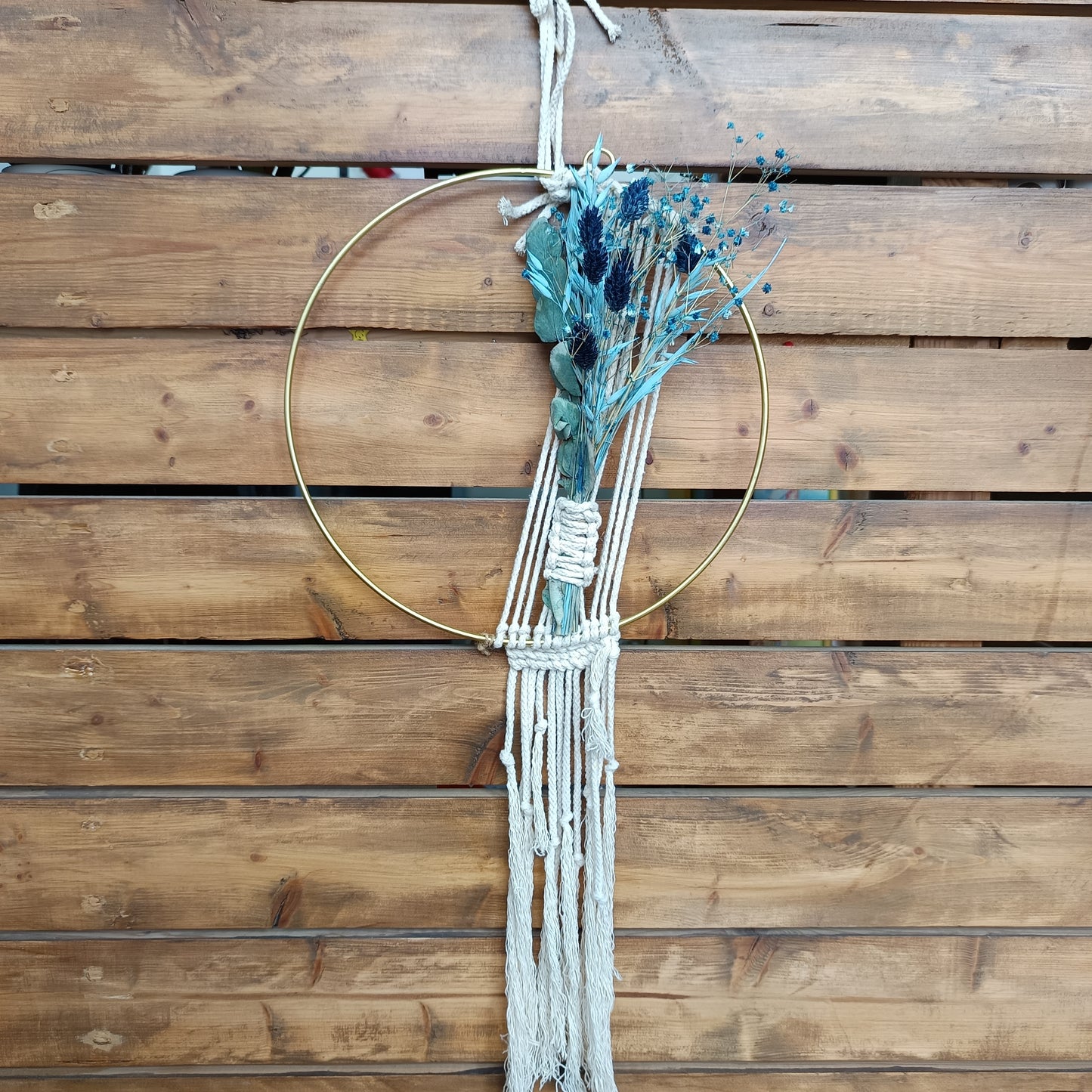 Στεφάνι Μακραμέ με Ξηρά Λουλούδια