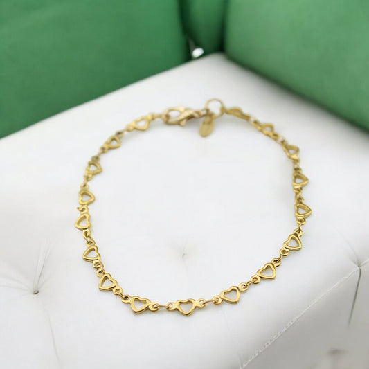 Βραχιόλι αλυσιδα απο καρδιες