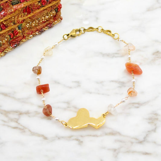 Βραχιόλι in corde **Διπλή Καρδιά**