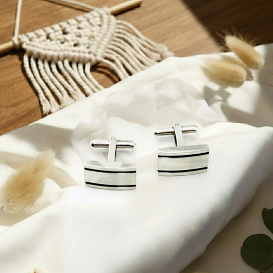 Μανικετόκουμπα in corde ριγέ