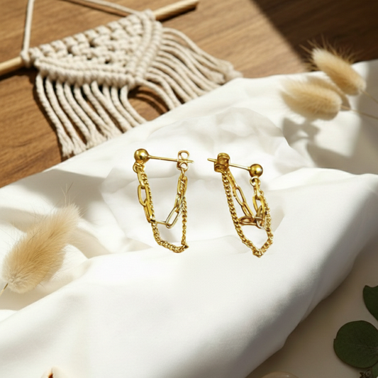 Κρεμαστά Σκουλαρίκια με Αλυσίδα