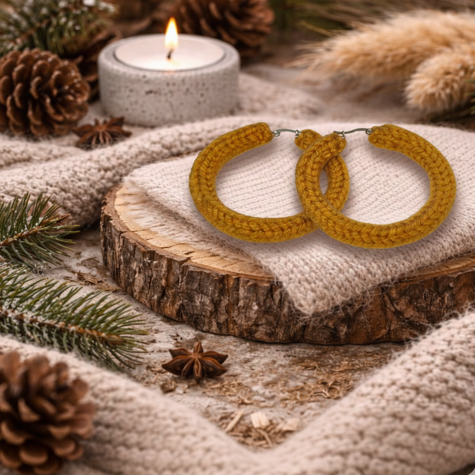 Πλεκτoί Κρίκοι σε Χρυσή Απόχρωση