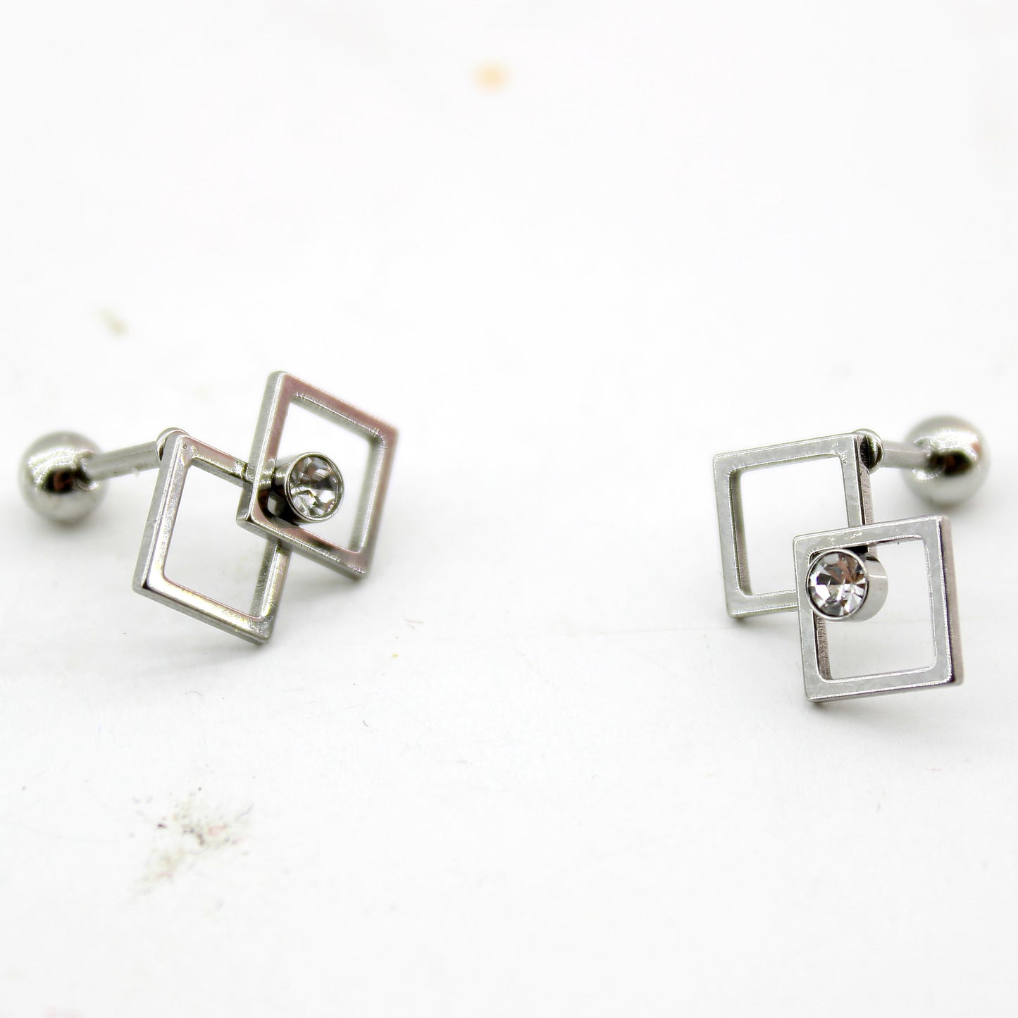 Σκουλαρίκια helix τετράγωνο με στρας