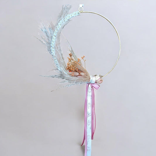 Στεφάνι διακοσμητικό από Ξηρά Λουλούδια