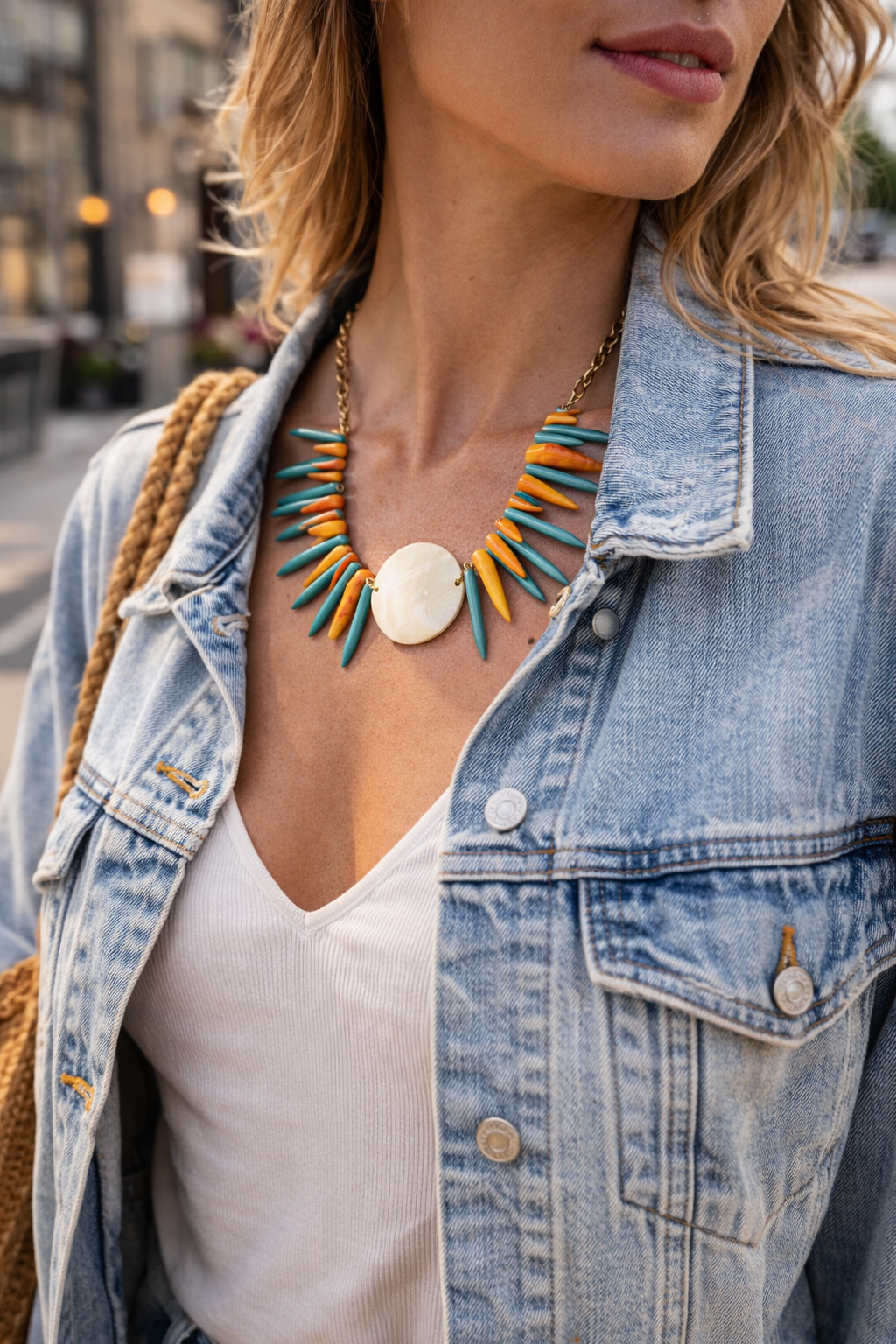 Κολιέ  in corde Sunset Coral