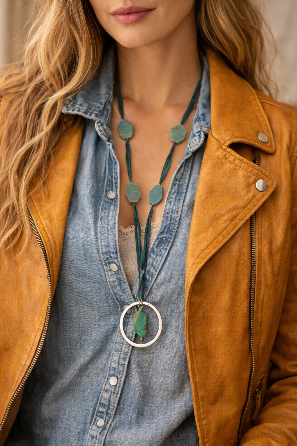 Κολιέ in corde Amazonite Spirit