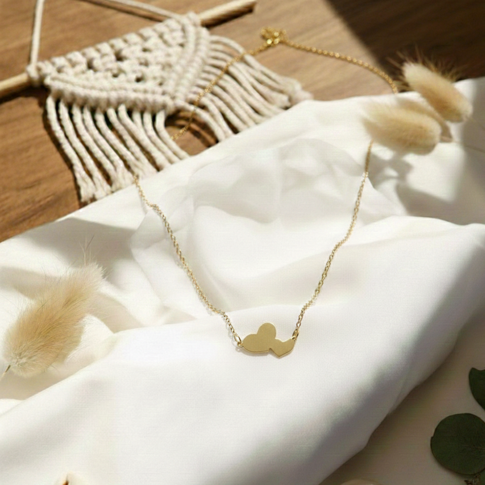 Κολιέ in corde διπλή καρδιά